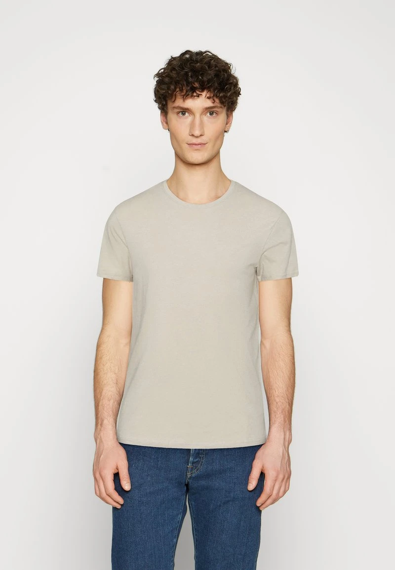 Pier One Uomo 3 PACK - T-shirt Basic - Brown/beige/light Blue 3 Pier One Uomo 3 PACK - T-shirt Basic - Brown/beige/light Blue