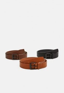 Pier One Unisex 3 PACK - Cintura - Black/brown/cognac