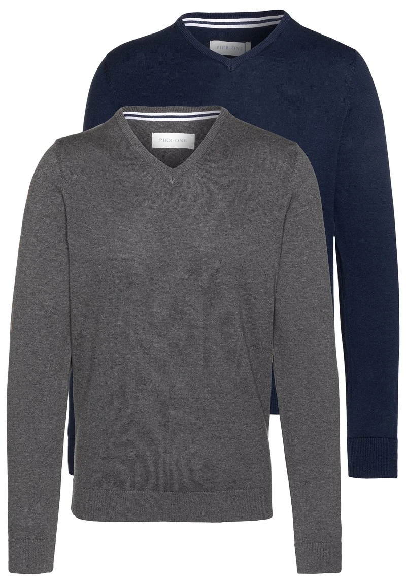 Pier One Uomo 2PACK - Maglione - Dark Blue 6 Pier One Uomo 2PACK - Maglione - Dark Blue - immagine 4