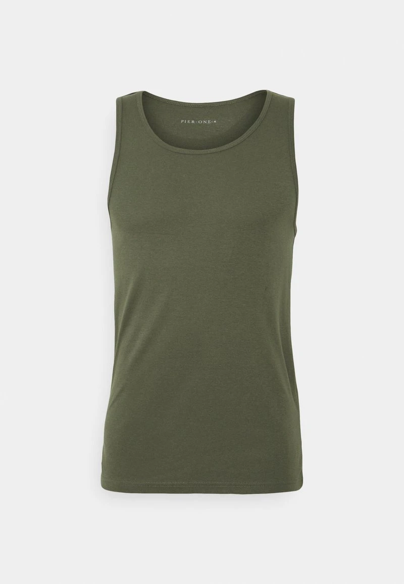 Pier One Uomo 3 PACK - Maglietta Intima - Black/khaki/mottled Dark Grey 6 Pier One Uomo 3 PACK - Maglietta Intima - Black/khaki/mottled Dark Grey - immagine 4