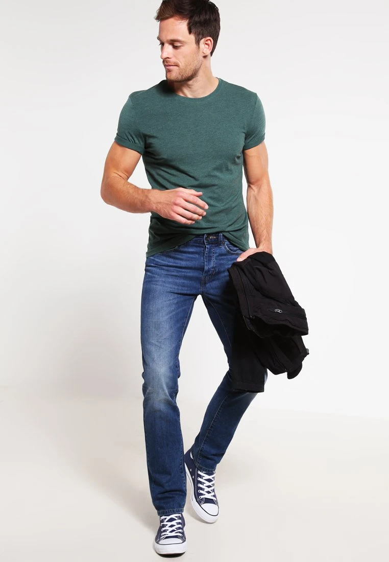 Pier One Uomo T-shirt Basic - Green Melange 4 Pier One Uomo T-shirt Basic - Green Melange - immagine 2