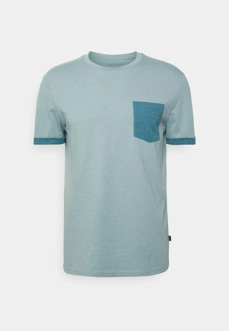 Pier One Uomo T-shirt Basic - Blue Grey 6 Pier One Uomo T-shirt Basic - Blue Grey - immagine 4