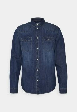 Pier One Uomo DENIM SHIRT - Camicia - Blue Denim