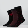 Pier One Uomo VALENTINES 3 PACK - Calze - Black/dark Red -Offerta Economica Pier One 1af581b22885453497071a22038d5ce5