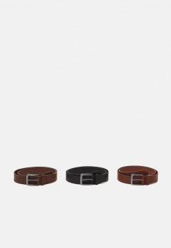 Pier One 3 PACK UNISEX - Cintura - Cognac/brown/black