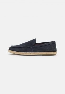 Pier One Uomo LEATHER - Espadrillas - Dark Blue