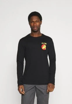 Pier One Uomo Maglietta A Manica Lunga - Black