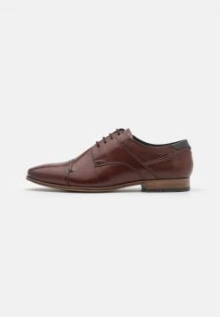 Pier One Uomo LEATHER - Stringate - Brown