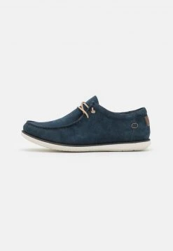 Pier One Uomo LEATHER - Stringate Sportive - Dark Blue
