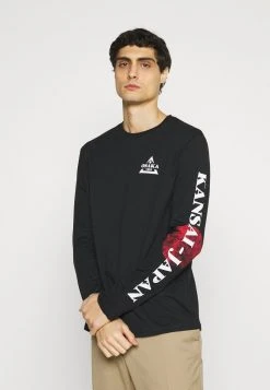 Pier One Uomo Maglietta A Manica Lunga - Black