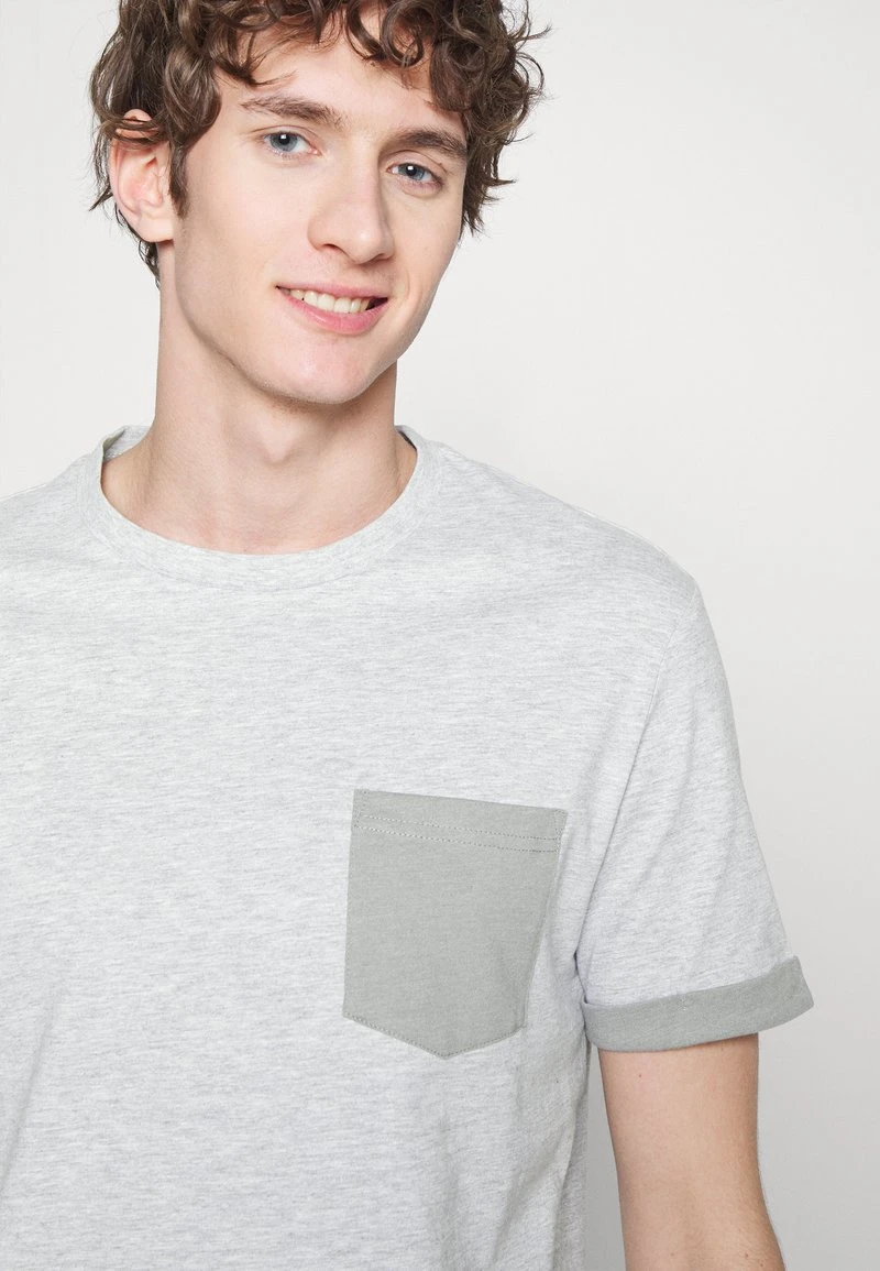 Pier One Uomo T-shirt Basic - Mottled Light Grey 7 Pier One Uomo T-shirt Basic - Mottled Light Grey - immagine 5
