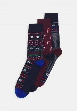 Pier One Uomo XMAS GIFT BOX 3 PACK - Calze - Dark Blue/bordeaux/red