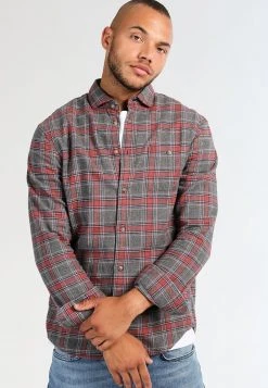 Pier One Uomo Camicia - Grey/coral