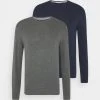 Pier One Uomo 2 PACK - Maglione - Dark Blue/mottled Dark Grey -Offerta Economica Pier One 468e5906df344faab14665818a4f3a0f