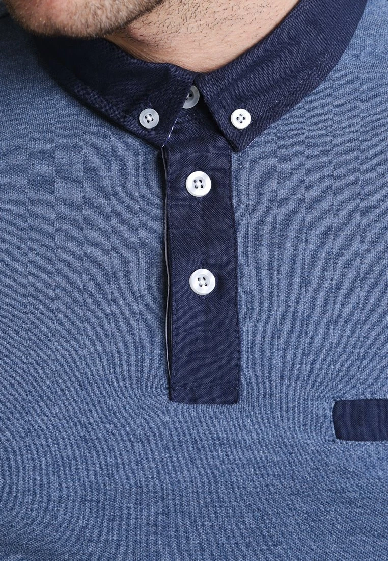 Pier One Uomo Polo - Blue Melange 6 Pier One Uomo Polo - Blue Melange - immagine 4
