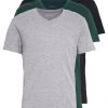Pier One Uomo 3 PACK - T-shirt Basic - Black, Grey, Green -Offerta Economica Pier One 52134d96565747c2b7ae7569c6f97bb0