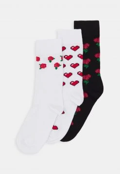 Pier One Uomo VALENTINES SOCK 3 PACK - Calze - Black/red/white