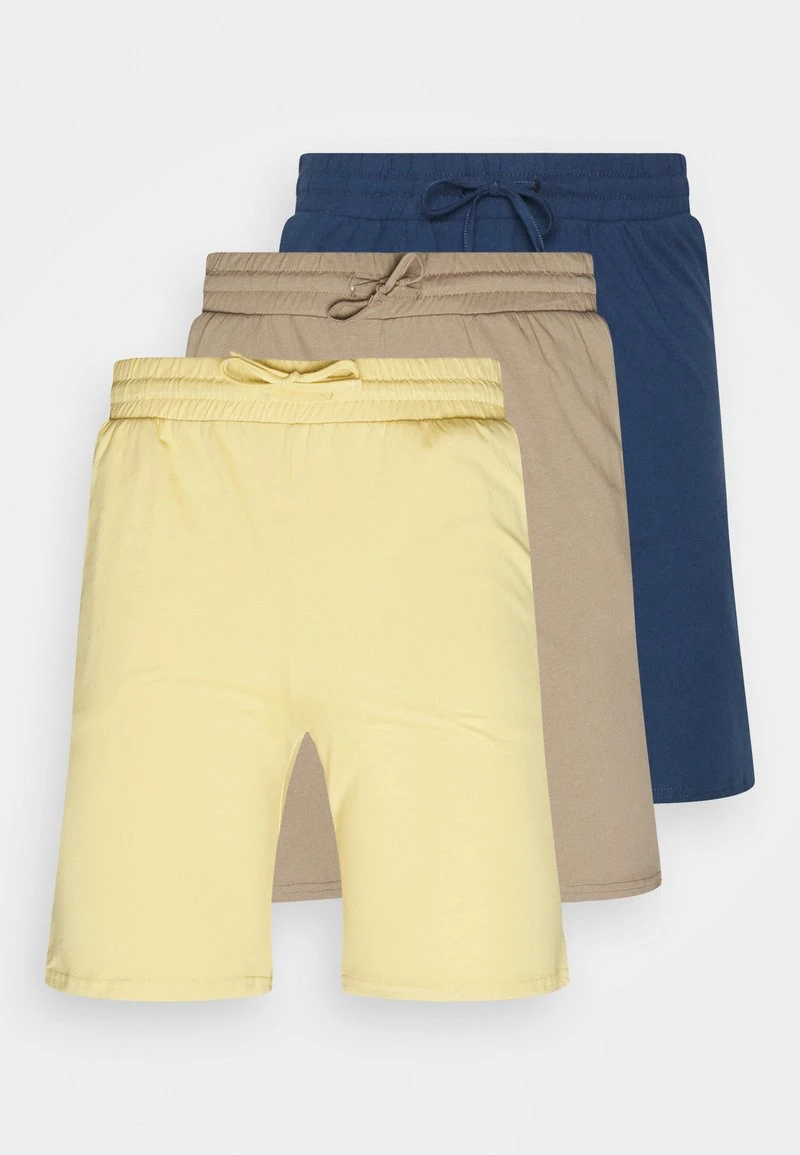 Pier One Uomo 3 PACK - Pantaloni Del Pigiama - Dark Blue/yellow/taupe 3 Pier One Uomo 3 PACK - Pantaloni Del Pigiama - Dark Blue/yellow/taupe