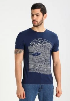 Pier One Uomo T-shirt Con Stampa - Dark Blue/white