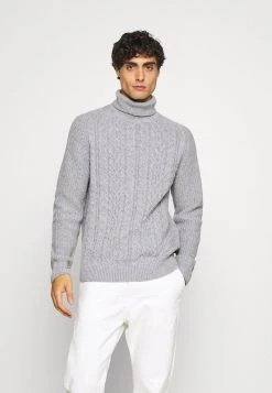 Pier One Uomo NEW CABLE TURTLENECK JUMPER - Maglione - Light Grey