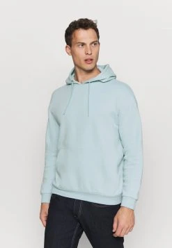 Pier One Uomo PLAIN SKATER HOODY - Felpa Con Cappuccio - Light Blue