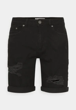Pier One Uomo Shorts Di Jeans - Black