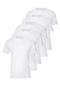 Pier One Uomo 5 PACK - T-shirt Basic - White