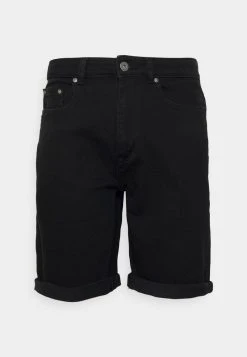Pier One Uomo Shorts Di Jeans - Black Denim