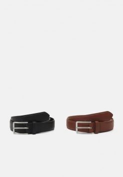Pier One Uomo 2 PACK - Cintura - Brown/black