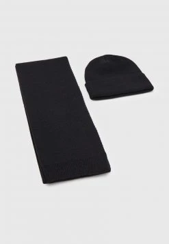 Pier One SET UNISEX - Sciarpa - Black