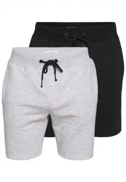 Pier One Uomo 2 PACK - Shorts - Light Grey /black