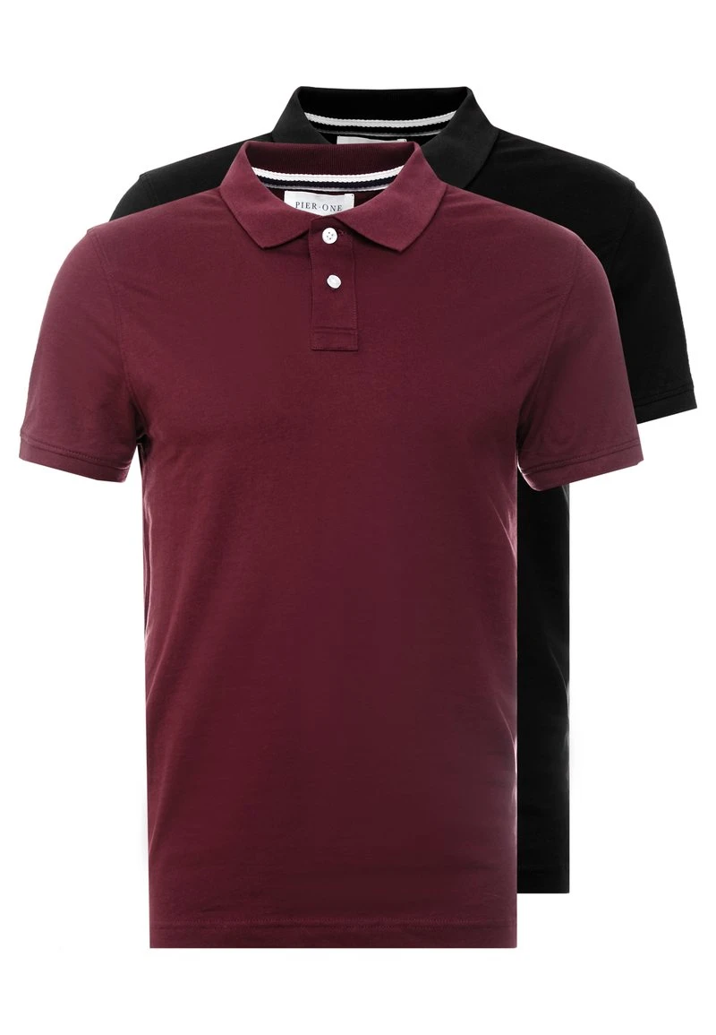 Pier One Uomo 2 PACK - Polo - Bordeaux/black 3 Pier One Uomo 2 PACK - Polo - Bordeaux/black