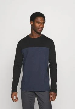 Pier One Uomo Maglietta A Manica Lunga - Black