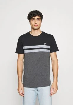 Pier One Uomo T-shirt Con Stampa - Black/grey