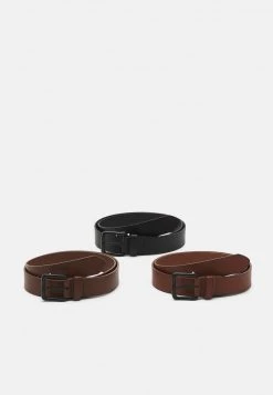 Pier One 3 PACK UNISEX - Cintura - Black/brown /cognac
