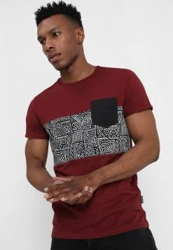 Pier One Uomo T-shirt Con Stampa - Bordeaux