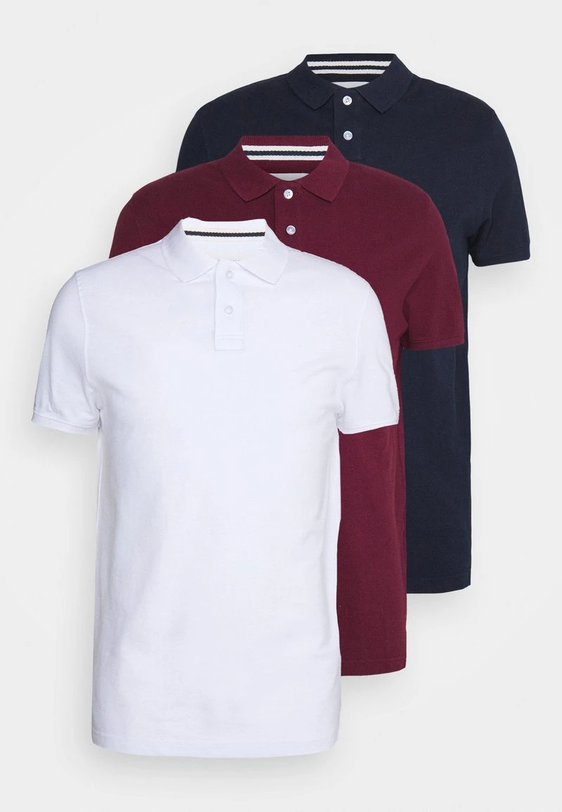 Pier One Uomo 3 PACK - Polo - Bordeaux/white/dark Blue 6 Pier One Uomo 3 PACK - Polo - Bordeaux/white/dark Blue - immagine 4