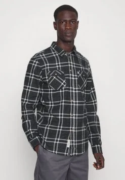 Pier One Uomo Camicia - Mottled Dark Grey