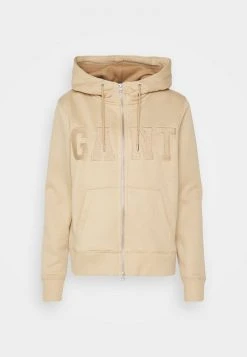 GANT Donna LOGO ZIP - Sweatjacke - Beige