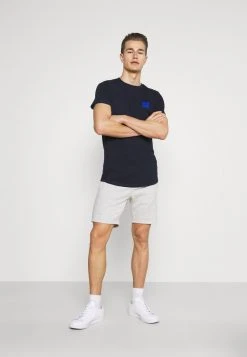 Pier One Uomo 2 PACK - Shorts - Mottled Light Grey/dark Blue