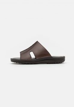 Pier One Uomo LEATHER - Ciabattine - Brown