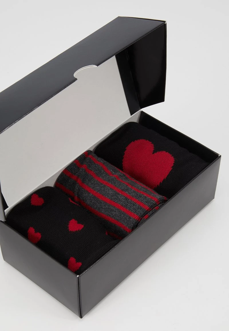 Pier One Uomo VALENTINES 3 PACK - Calze - Black/dark Red 7 Pier One Uomo VALENTINES 3 PACK - Calze - Black/dark Red - immagine 5