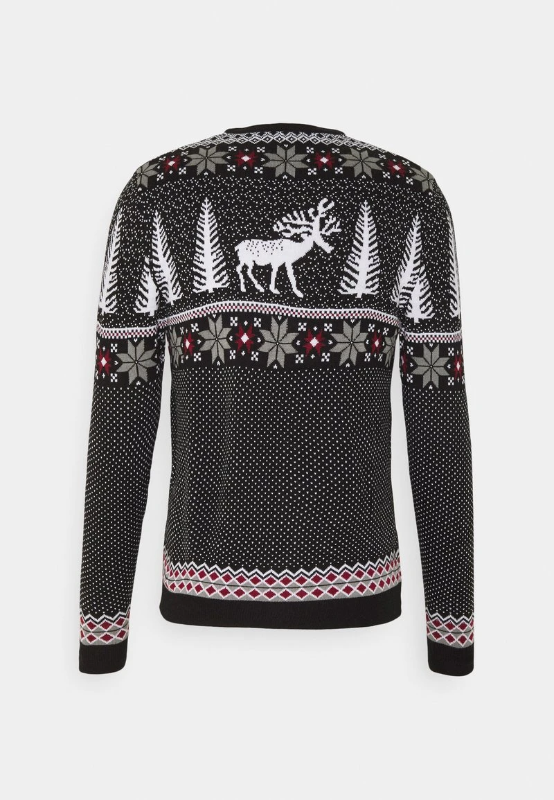Pier One Uomo WINTERY CHRISTMAS JUMPER - Maglione - Black 4 Pier One Uomo WINTERY CHRISTMAS JUMPER - Maglione - Black - immagine 2