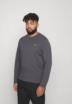 Pier One Uomo Maglietta A Manica Lunga - Grey