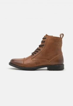Pier One Uomo LEATHER - Stivaletti Stringati - Brown