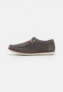 Pier One Uomo LEATHER - Stringate Sportive - Grey
