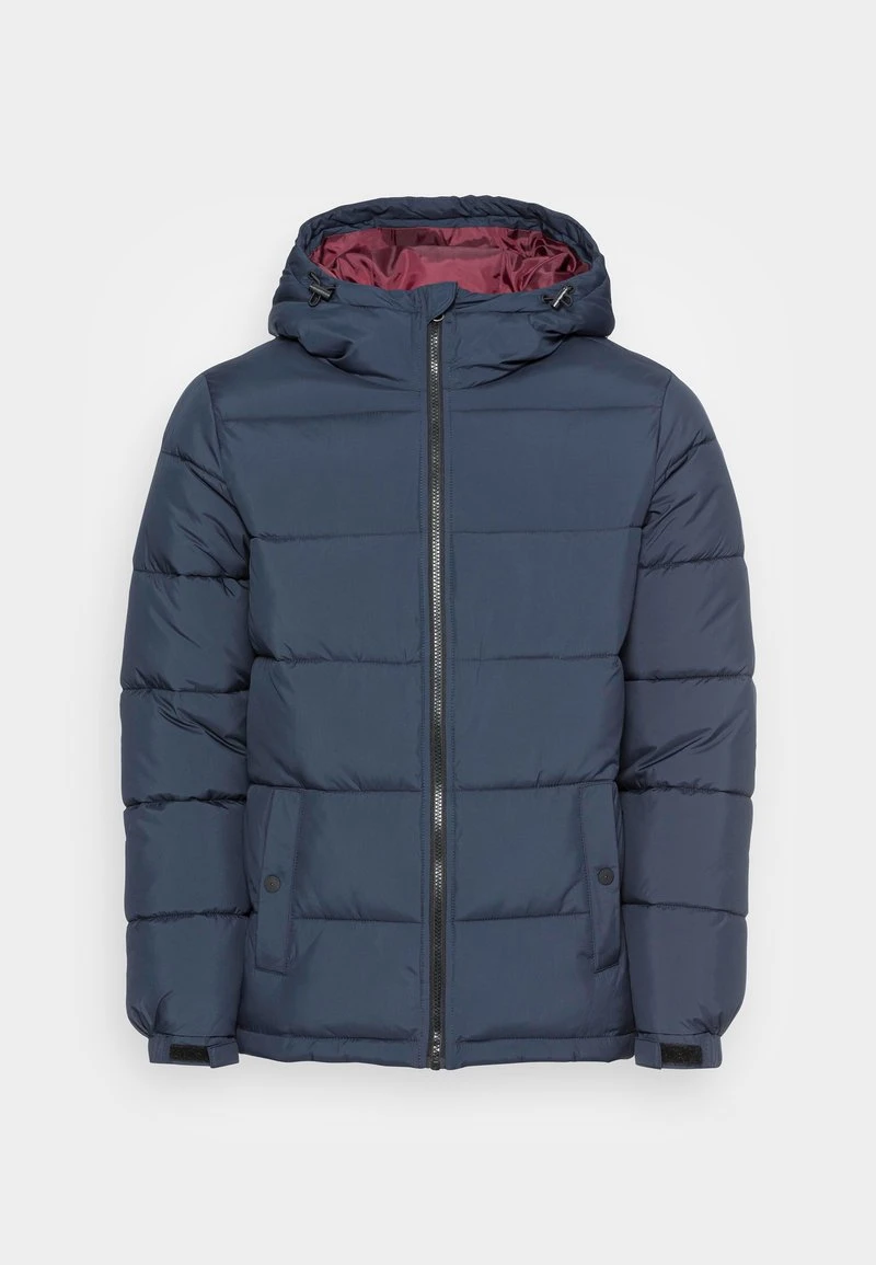 Pier One Uomo BASIC PUFFER JACKET WITH CONTRAST HOOD - Giacca Invernale - Dark Blue/bordeaux 6 Pier One Uomo BASIC PUFFER JACKET WITH CONTRAST HOOD - Giacca Invernale - Dark Blue/bordeaux - immagine 4