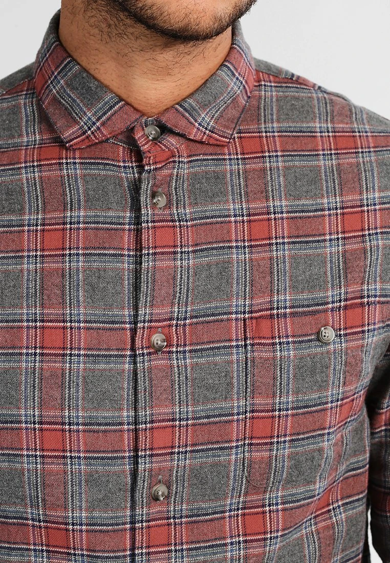 Pier One Uomo Camicia - Grey/coral 6 Pier One Uomo Camicia - Grey/coral - immagine 4