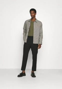 Pier One Uomo 3 PACK - Maglietta A Manica Lunga - Black/dark Grey/olive