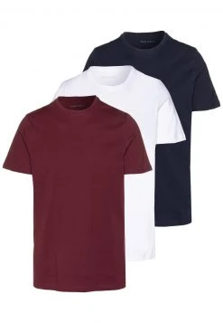 Pier One Uomo 3 PACK - T-shirt Basic - White/dark Blue/red